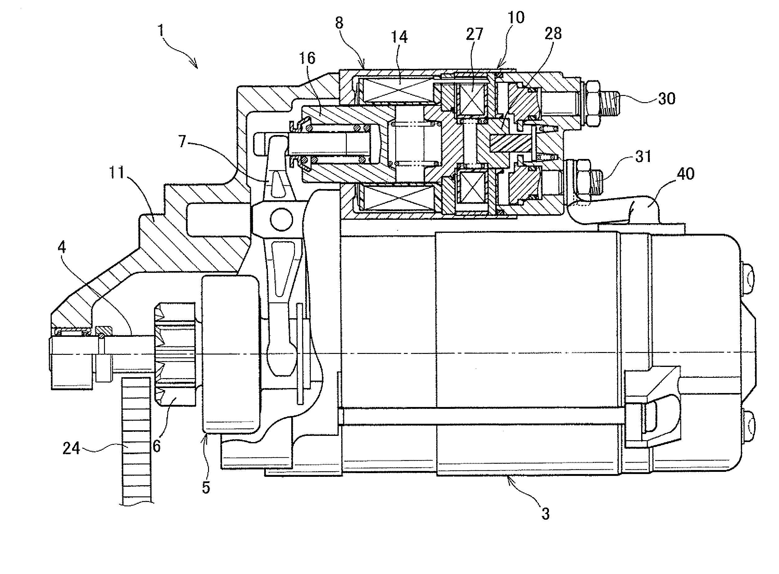 Starter mounted on vehicle having idle-stop apparatus