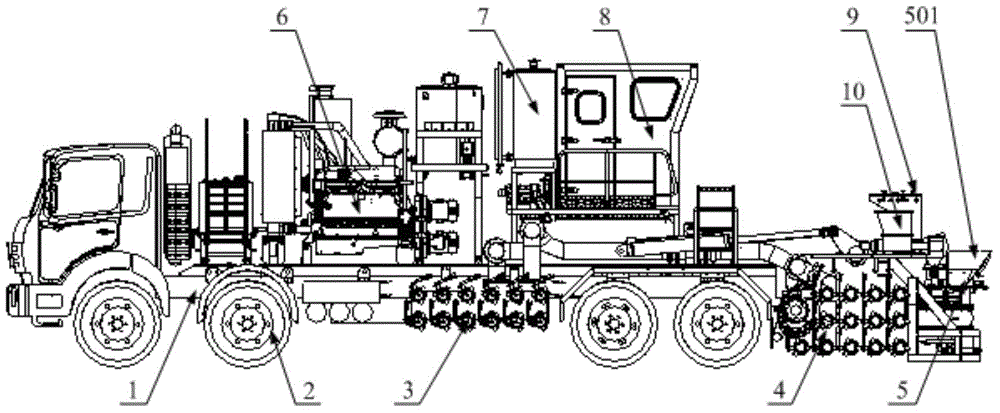 Fracturing blender truck