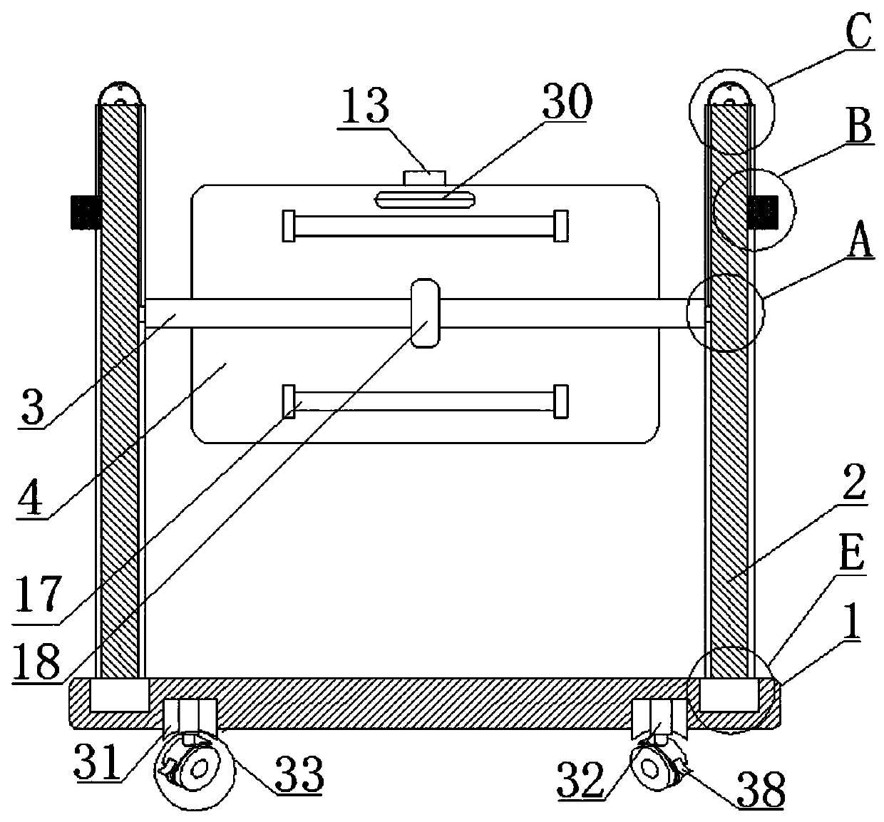 Interior wall wallpaper pasting device applied to building construction