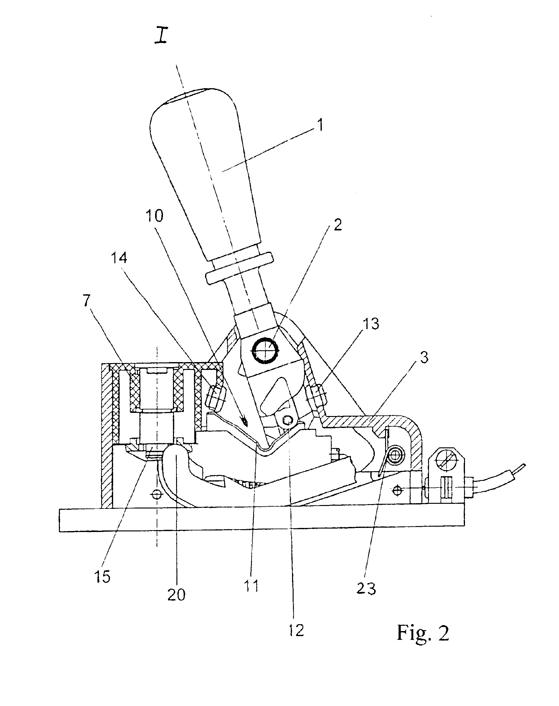 Control unit gear or shift program selection of an automatic vehicle gearbox