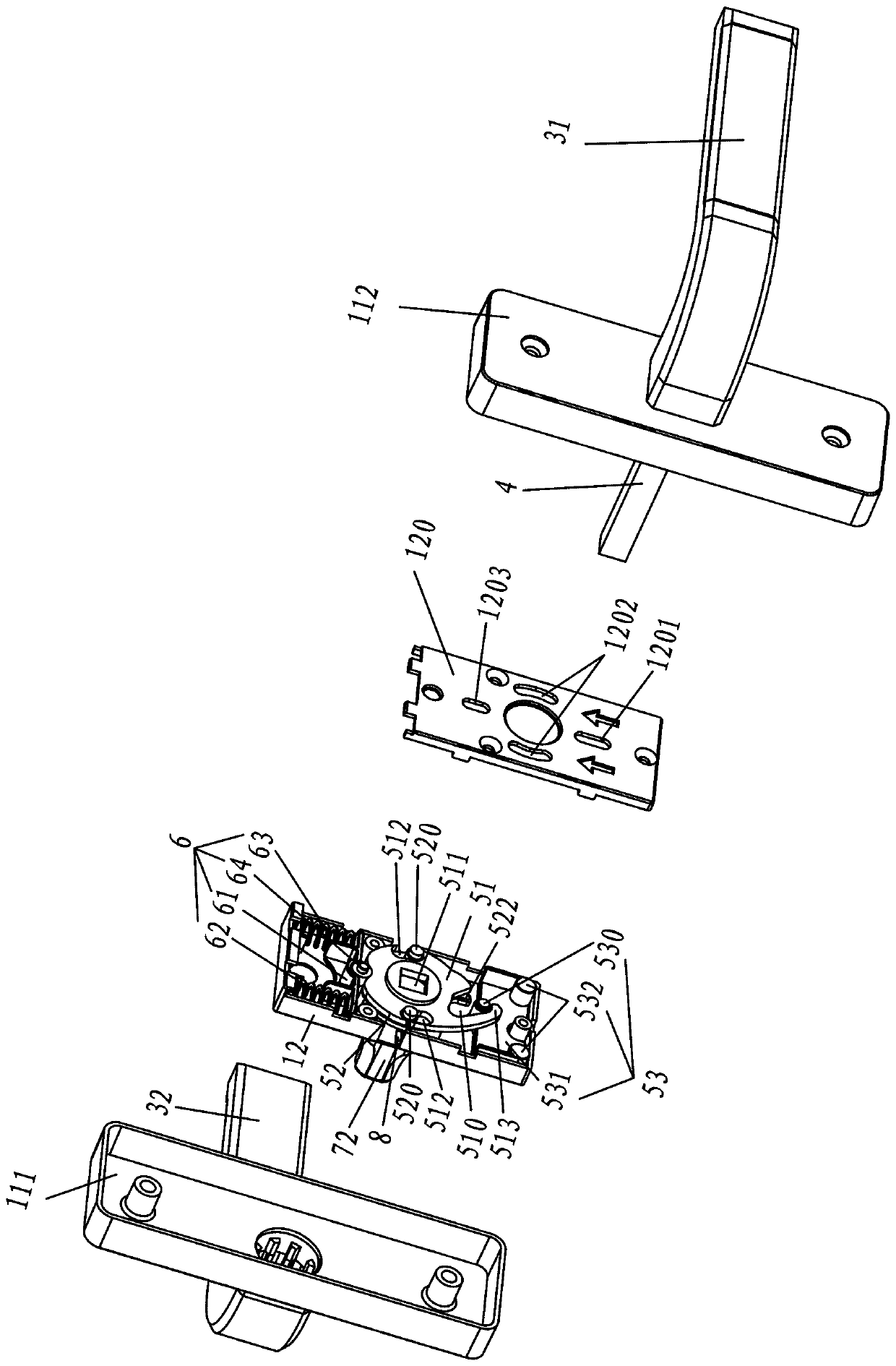 Double lock type door and window handle assembly