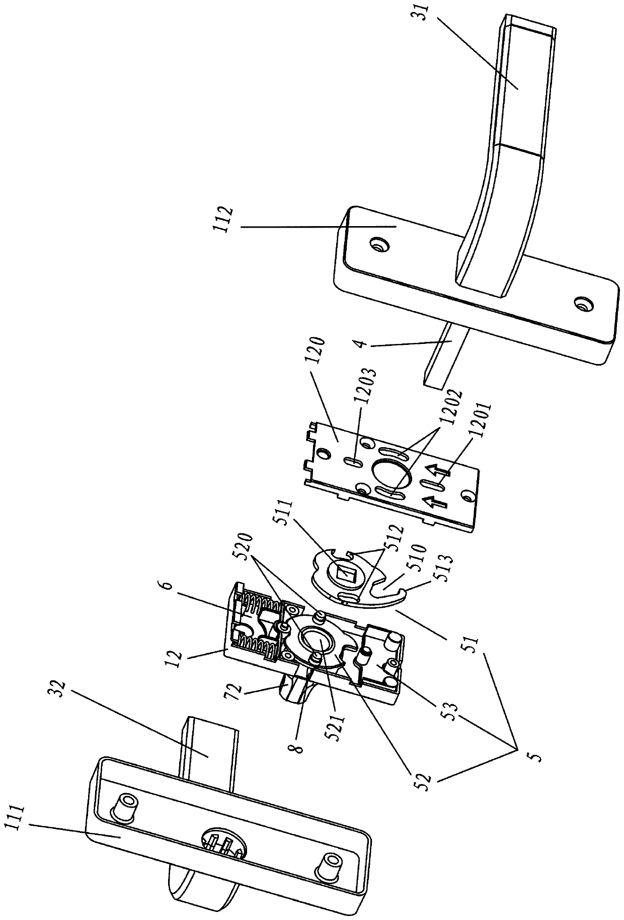 Double lock type door and window handle assembly