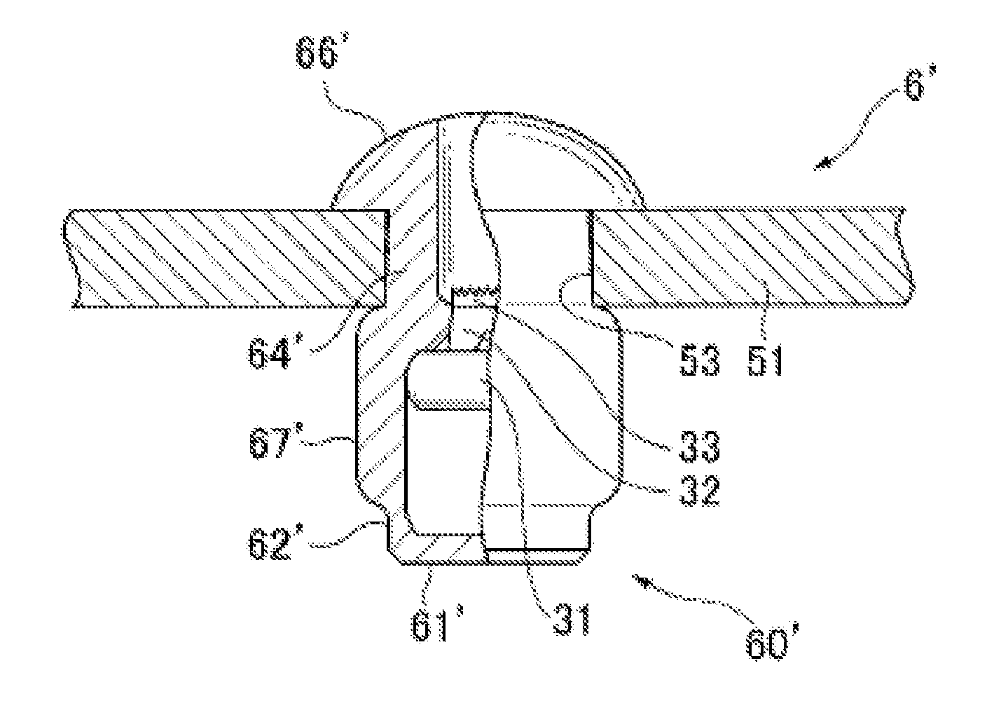 Blind rivet and sealing structure using same