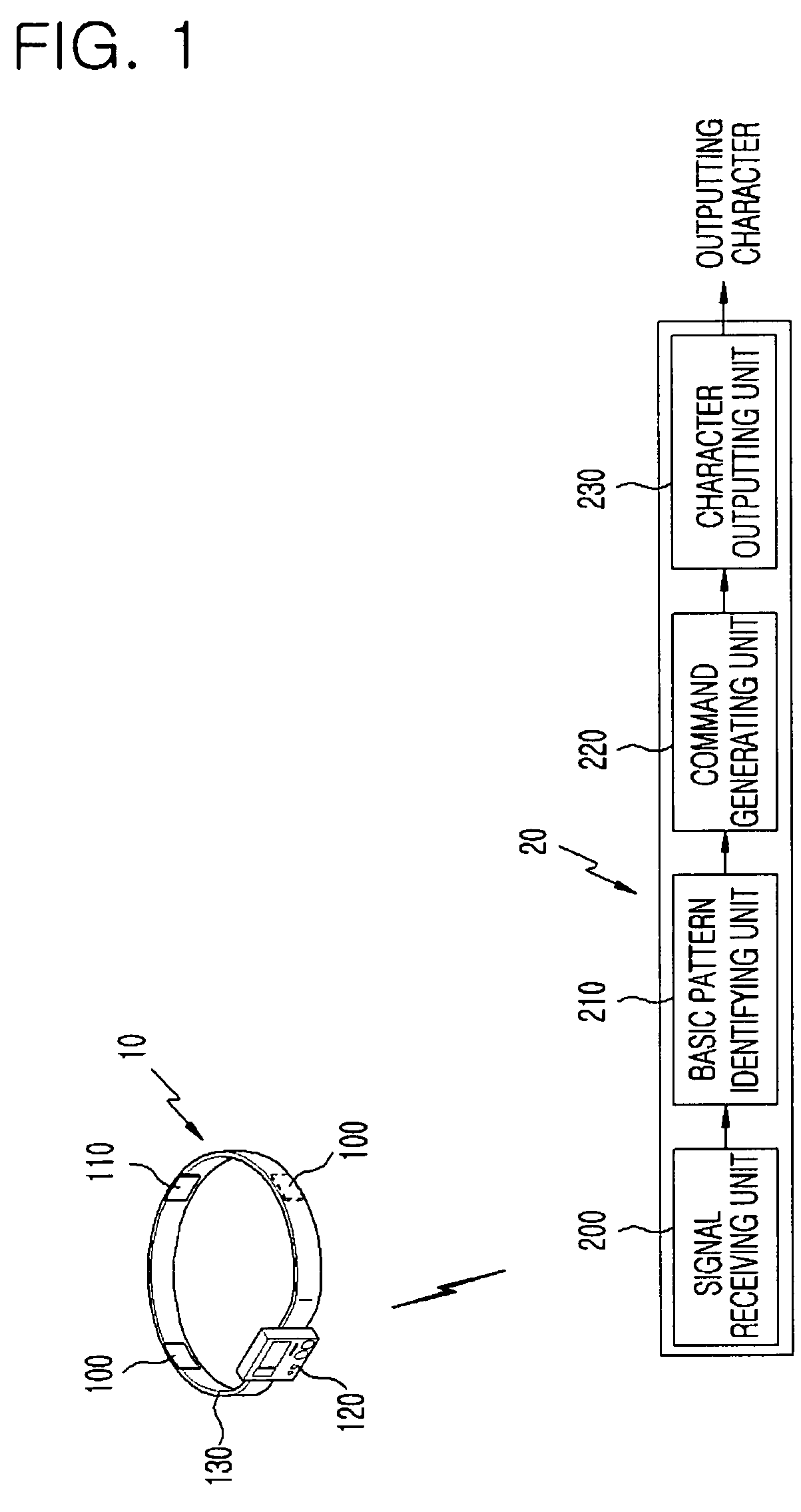 Apparatus and method for selecting and outputting character by teeth-clenching