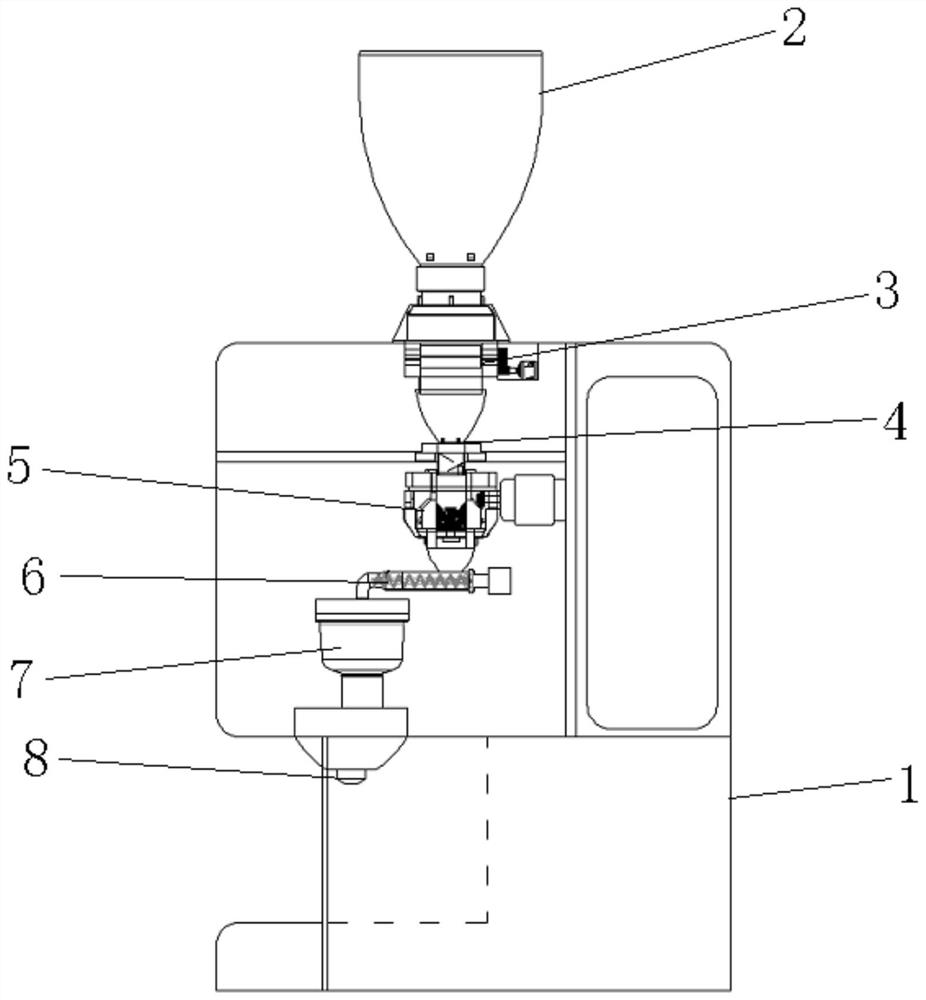 Coffee machine bean grinding device and coffee machine