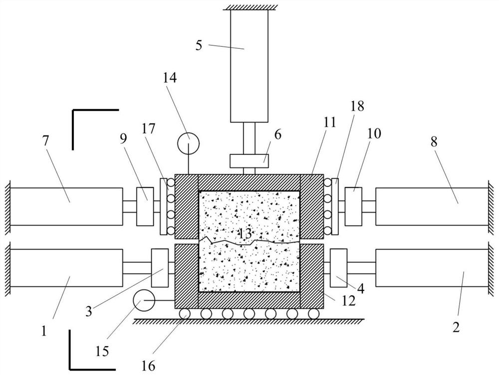 Rock structural surface cyclic shearing device and test method of opposite-vertex clamping structure