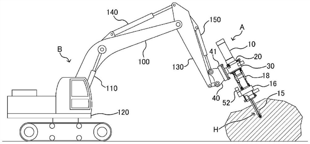 A rock drilling device that can perform a variety of work methods