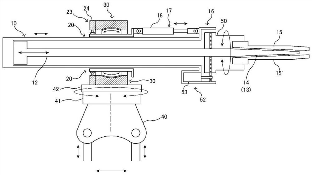 A rock drilling device that can perform a variety of work methods