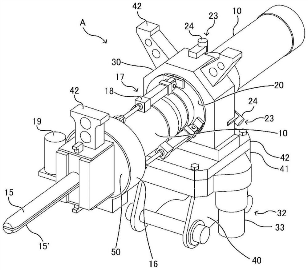 A rock drilling device that can perform a variety of work methods