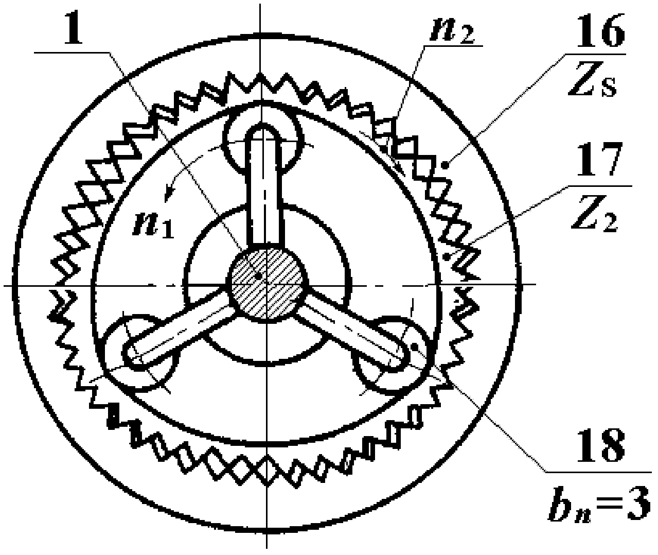 Small-range magnetic conductance harmonic type magnetic gear pair of radial magnetic field