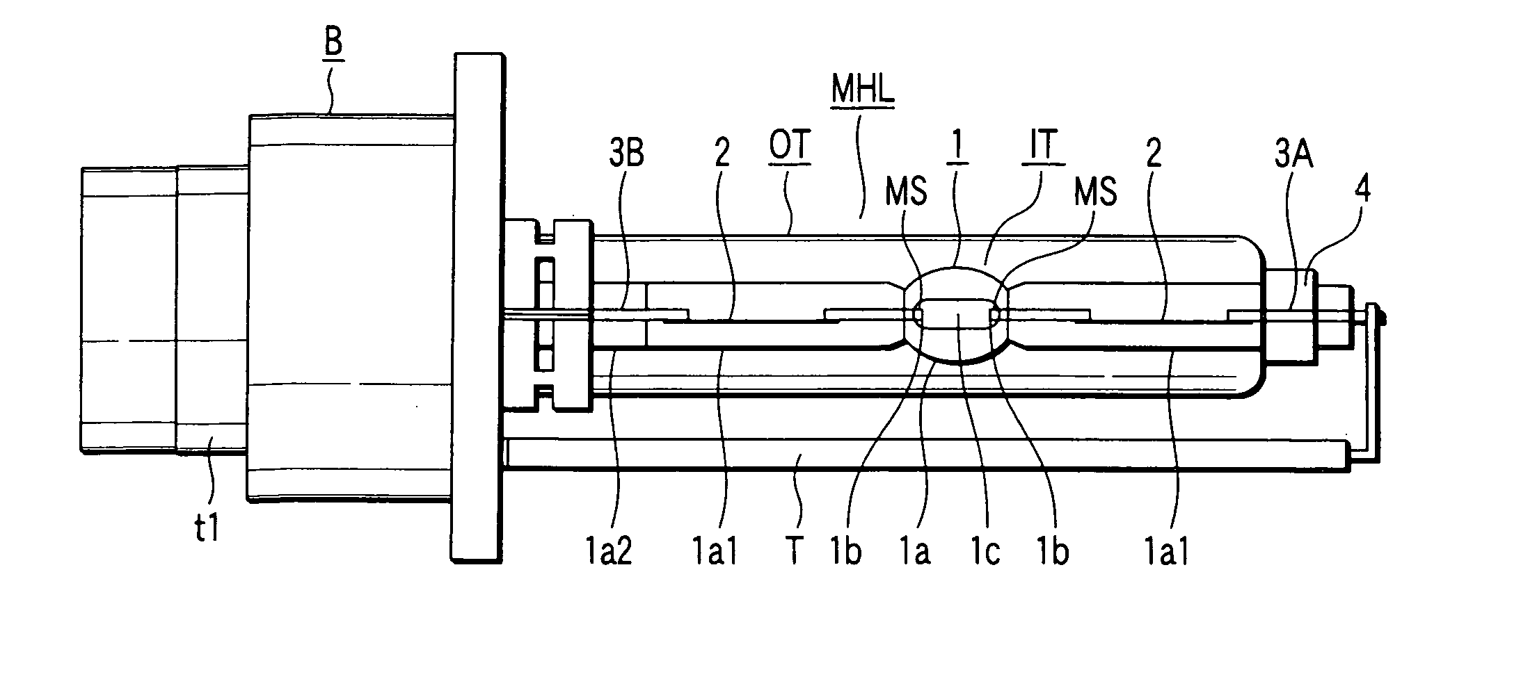 Metal halide lamp and metal halide lamp lighting device