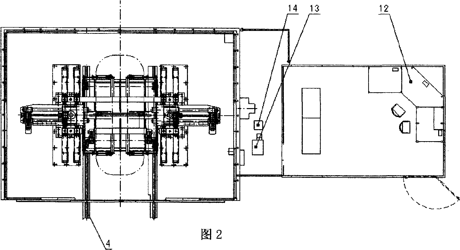 X-ray detection machine for giant engineering tyres