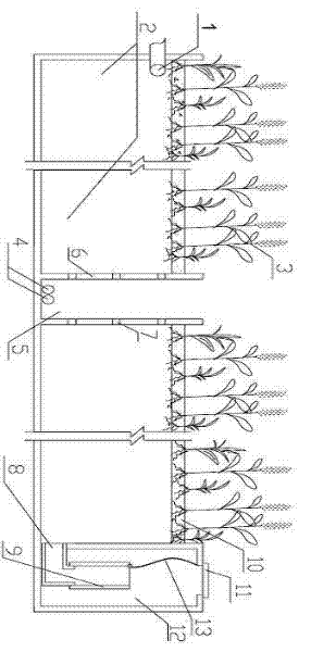 Sewage disposal system for empty tower ecological aeration filter bed