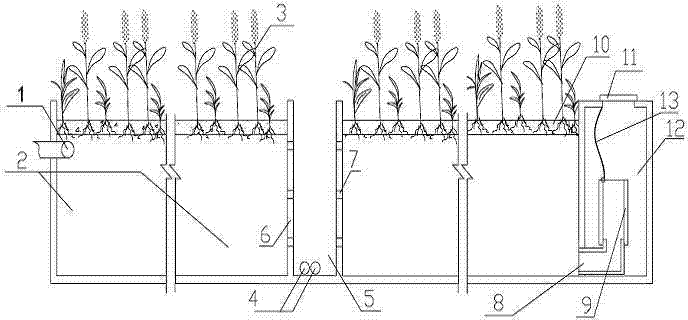 Sewage disposal system for empty tower ecological aeration filter bed