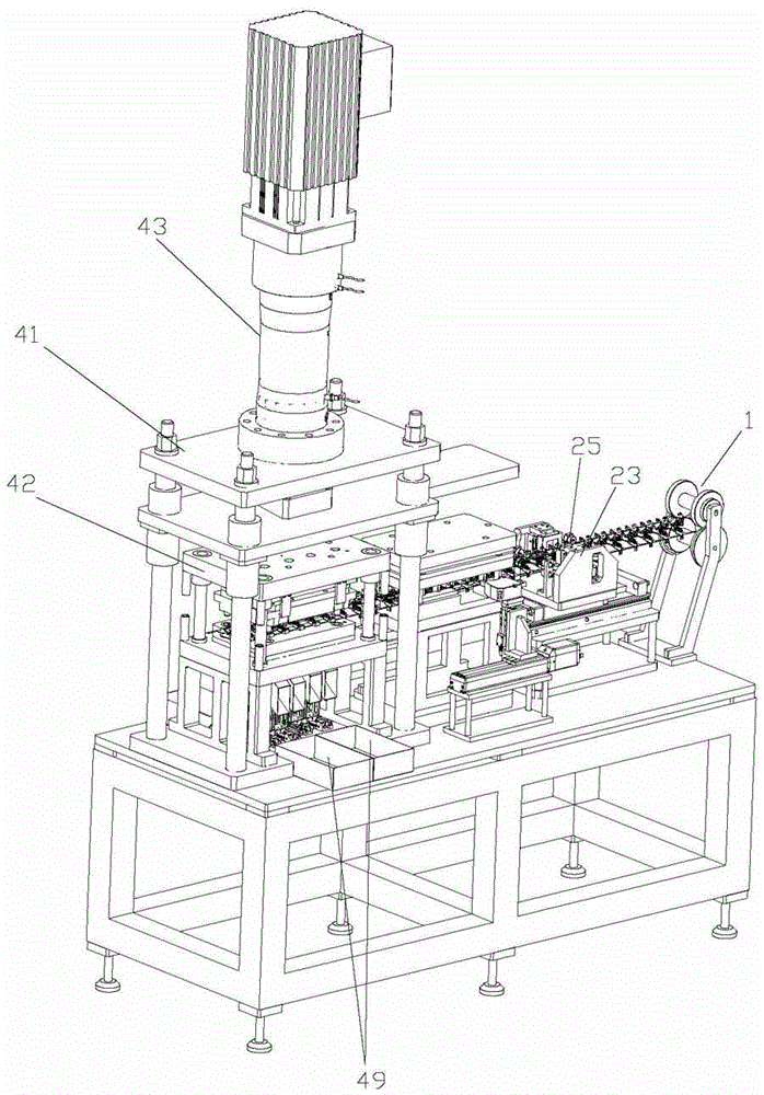 Online detection forming and distributing device of electronic elements