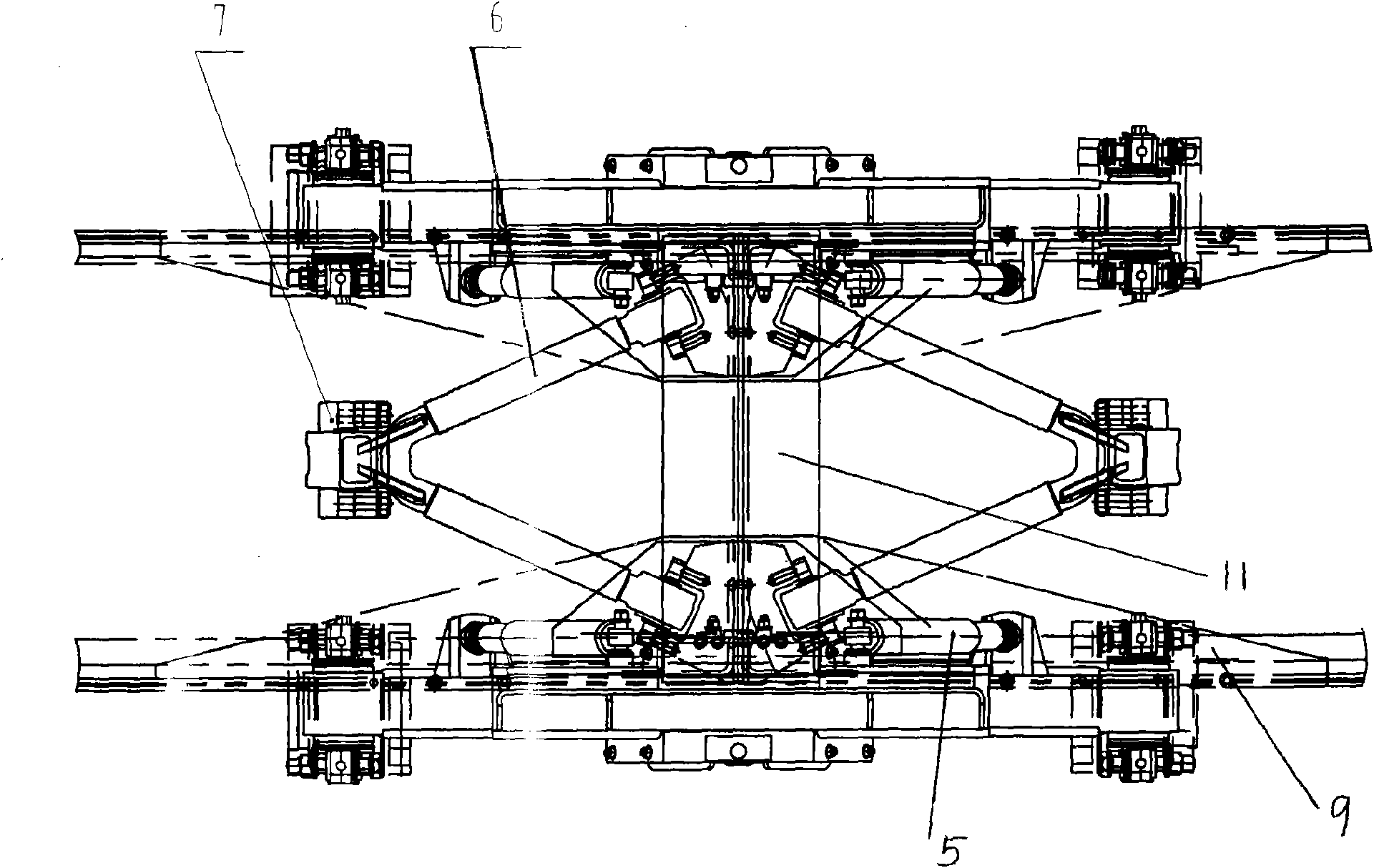 Rubber vehicle suspension device with variable rigidity property