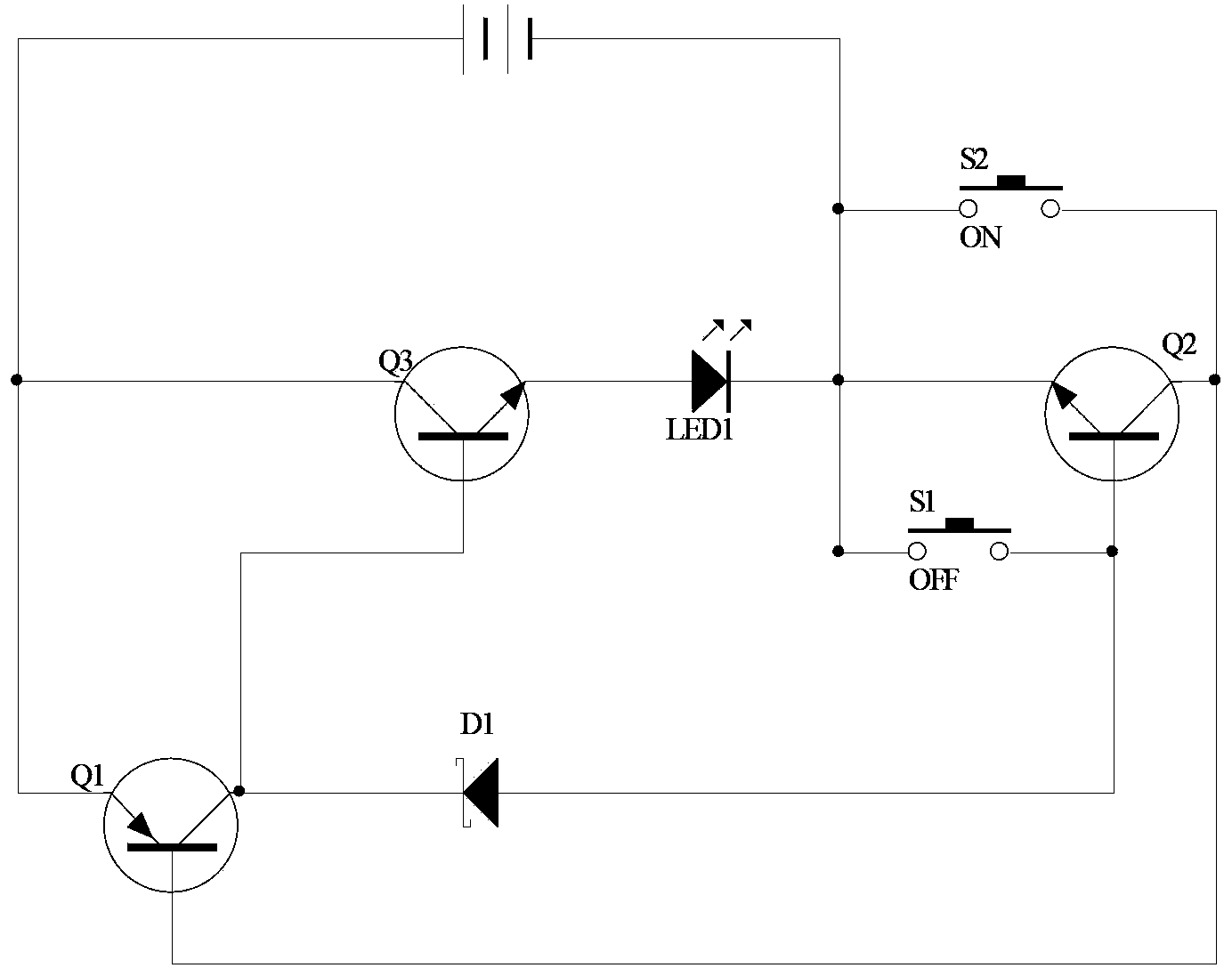 Emergency lamp switch control circuit