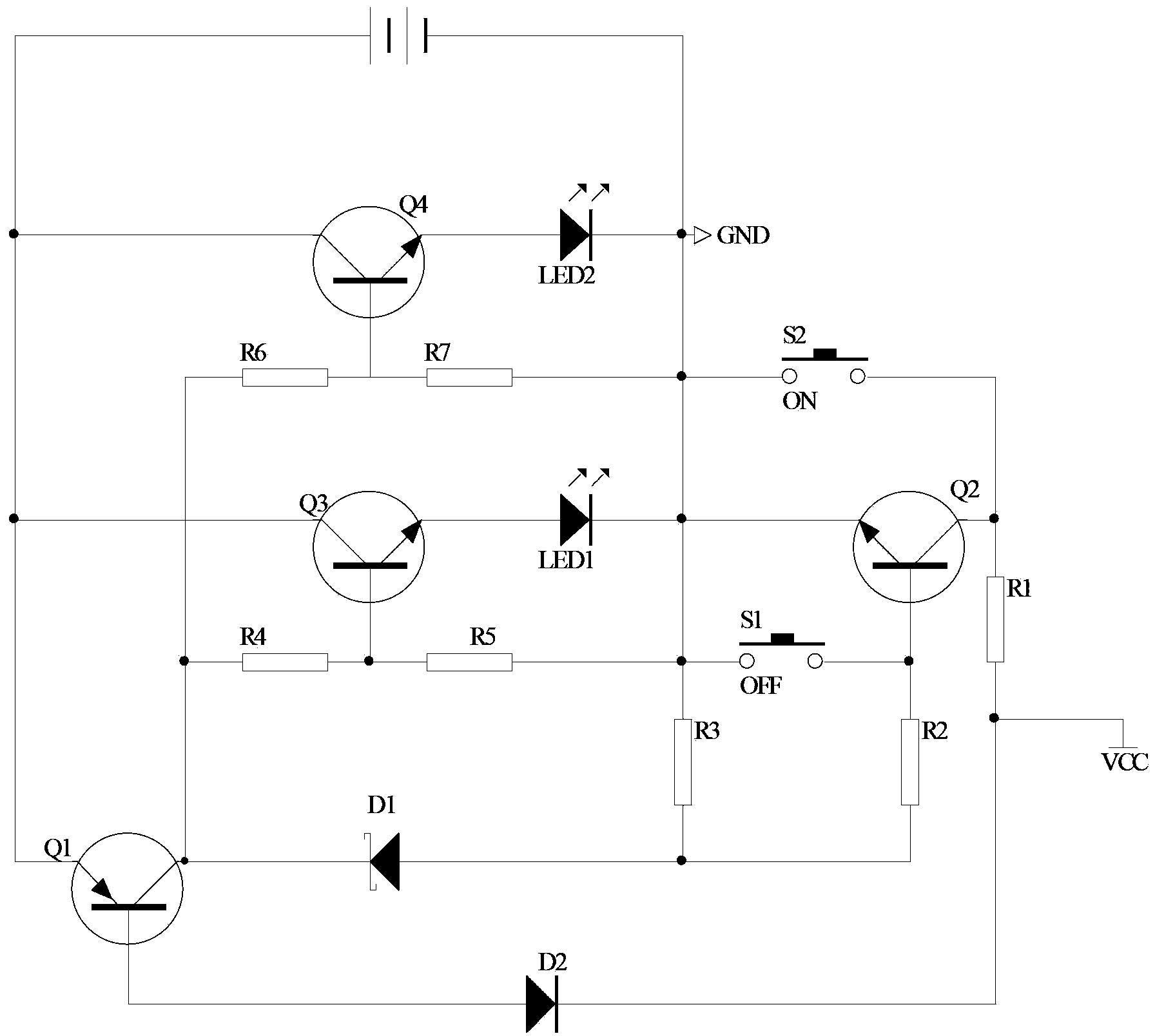 Emergency lamp switch control circuit