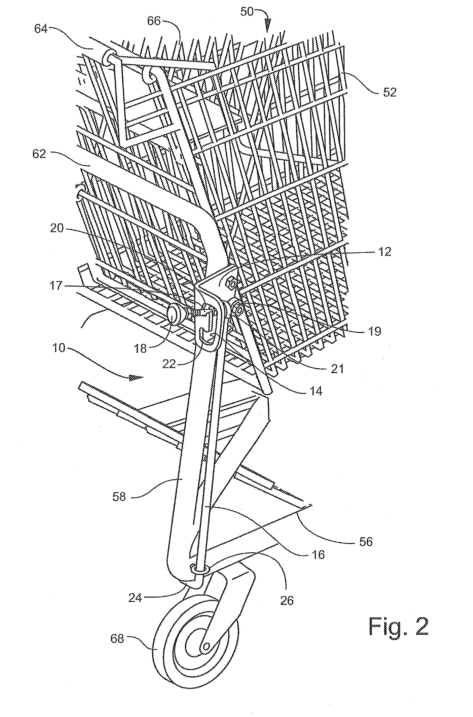 Cart brake and cart with user-operable brake