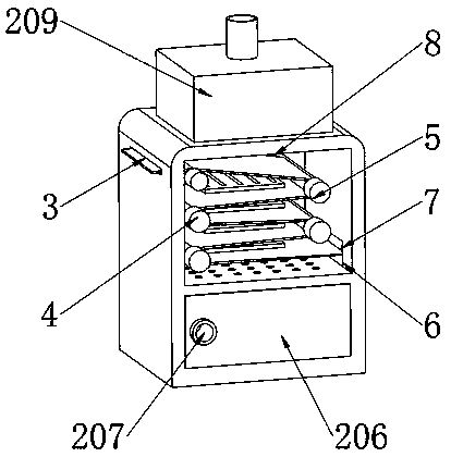 Shaping device for non-woven fabric dyeing production line and dyeing process of device