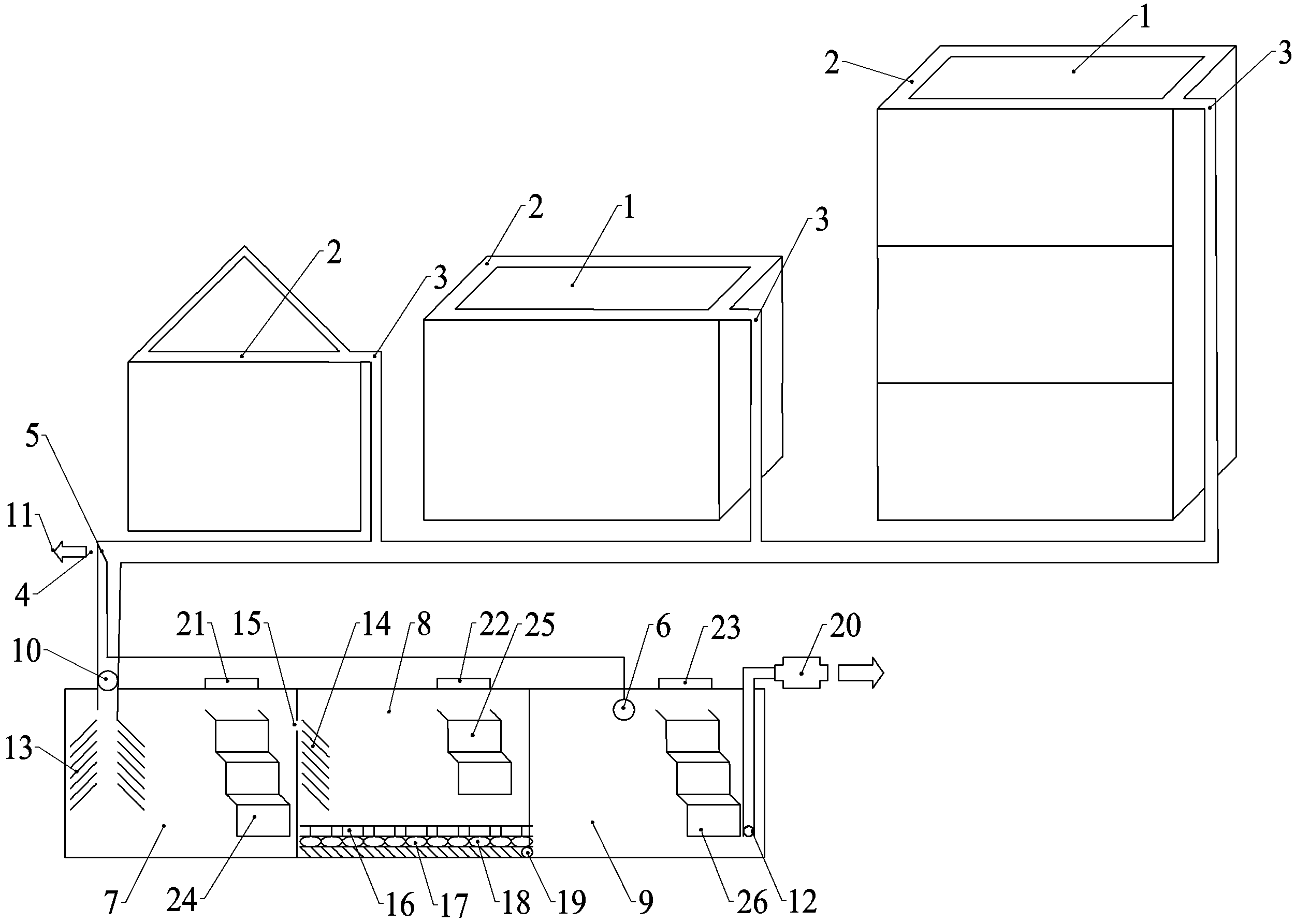 Collecting, treating and water-saving use device of natural rainwater source, and collecting and treating method of same