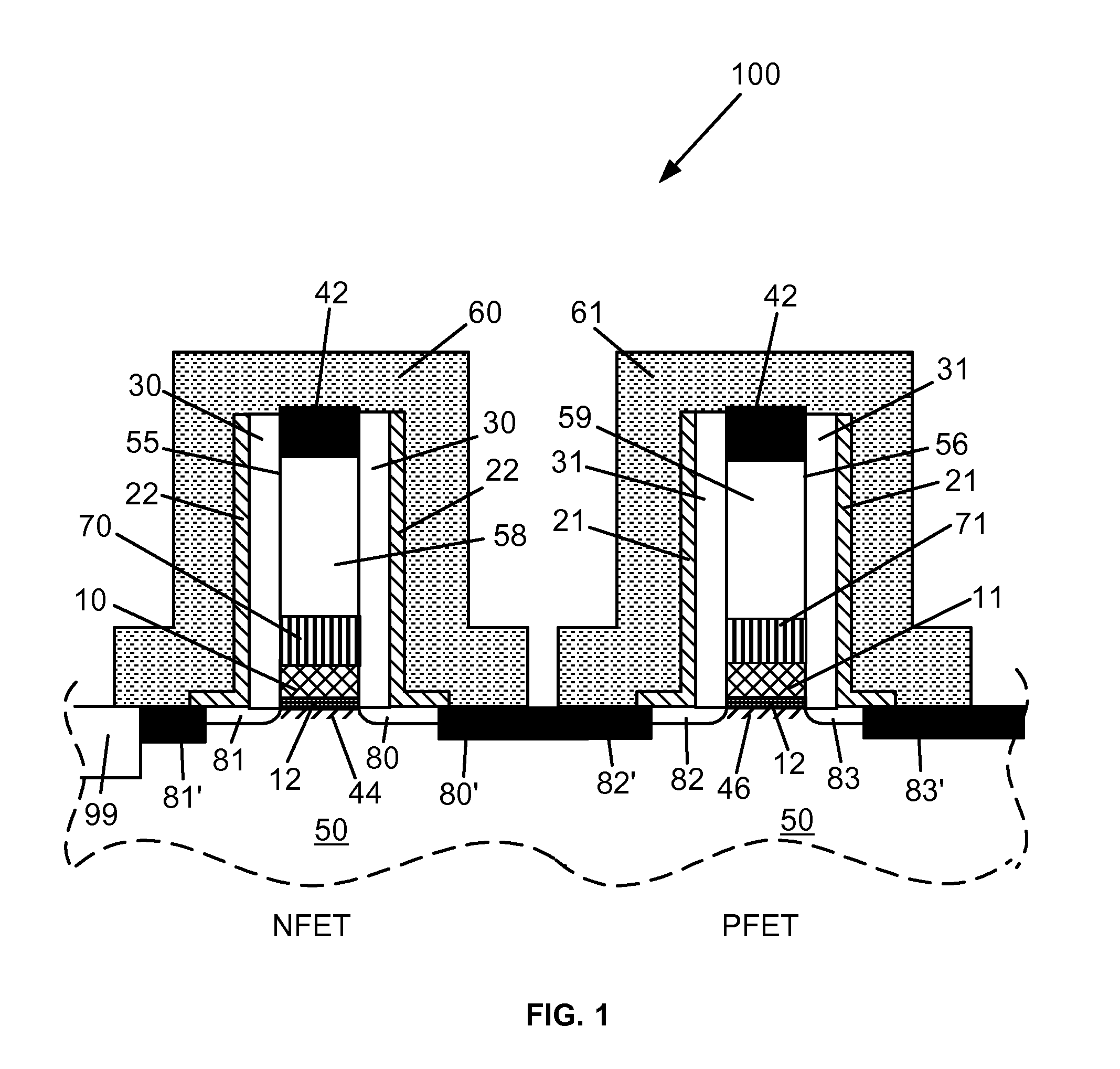 Simple Low Power Circuit Structure with Metal Gate and High-k Dielectric