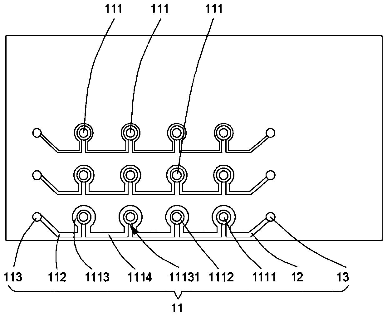 Testing structure and method for back drill alignment degree of 5G circuit board