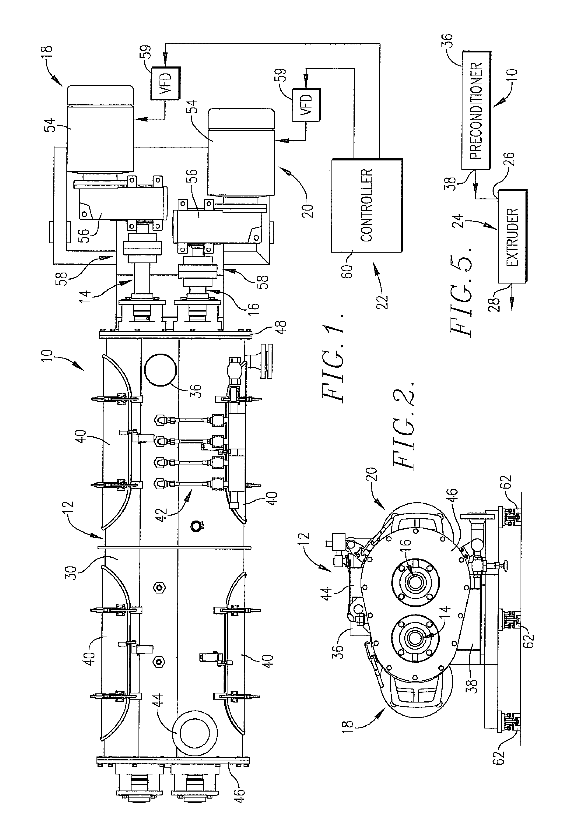 Preconditioner having independently driven high-speed mixer shafts