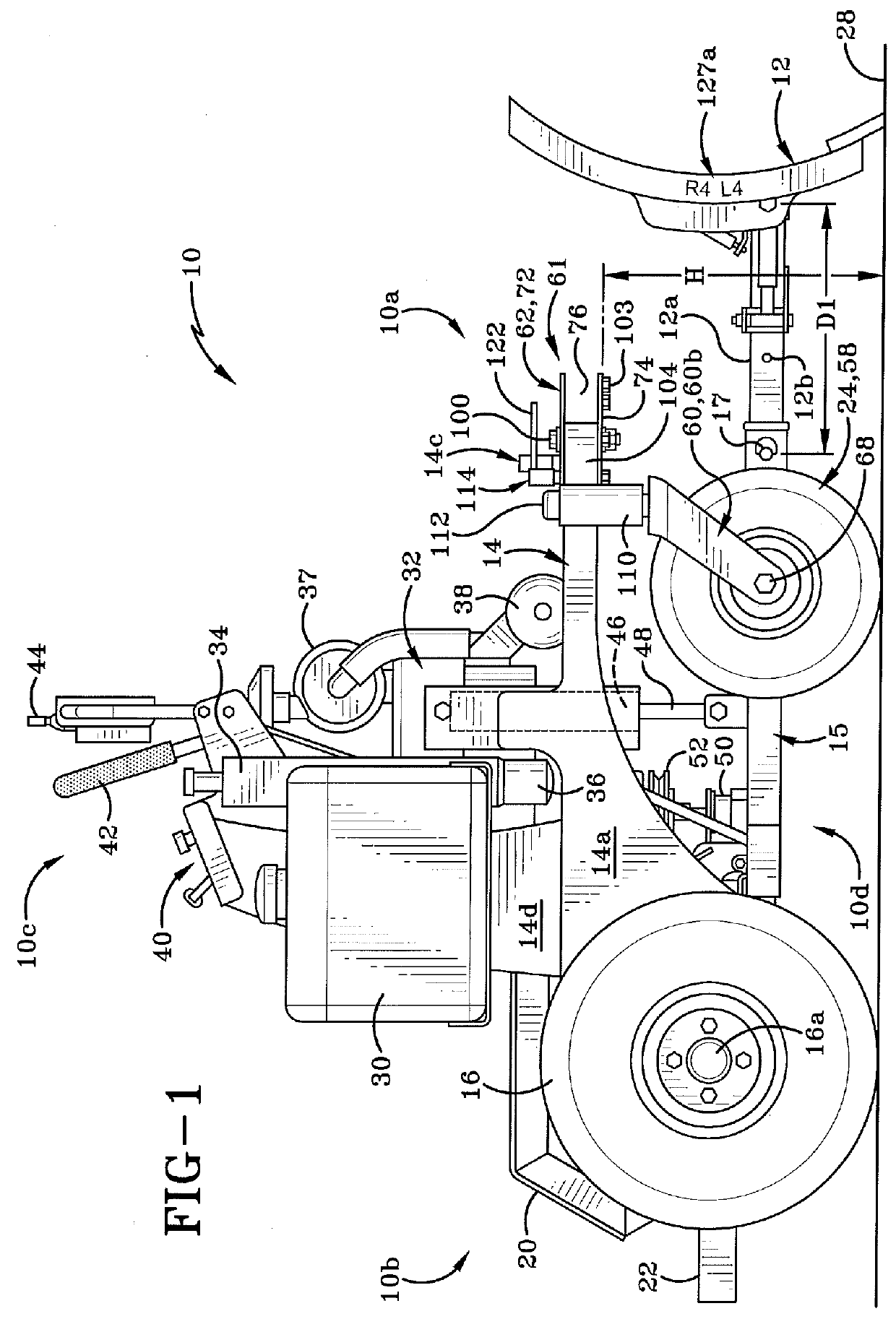 Utility vehicle with adjustable wheel base and wheel stance