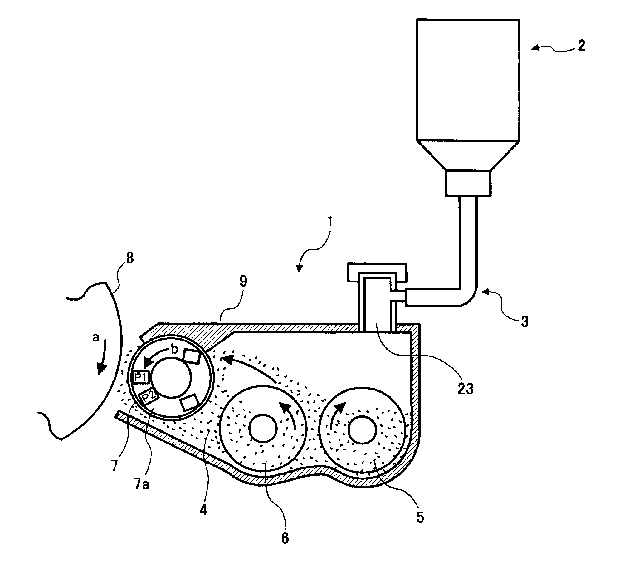 Developing method and apparatus using two-ingredient developer with prescribed coating of particles and resin