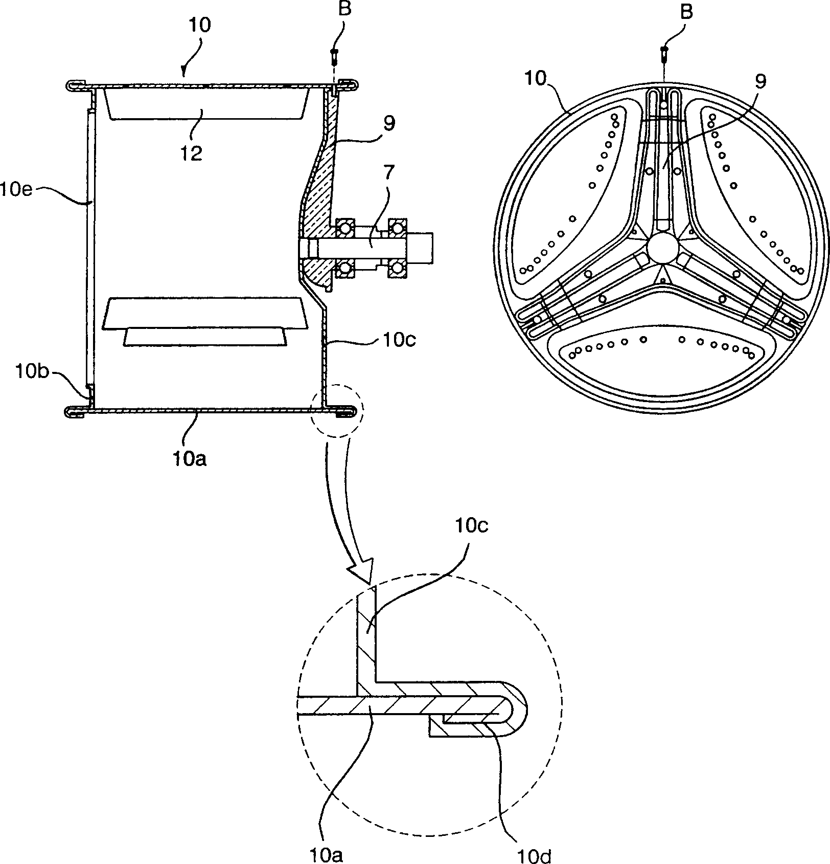 Round angle drum washing machine