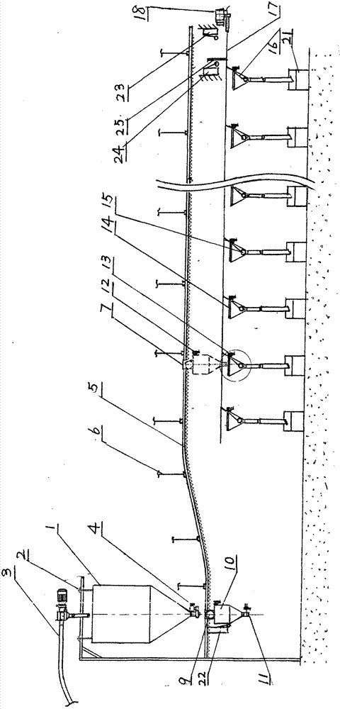 Intellectualized livestock and poultry feeding line capable of realizing precise metering and timed discharge