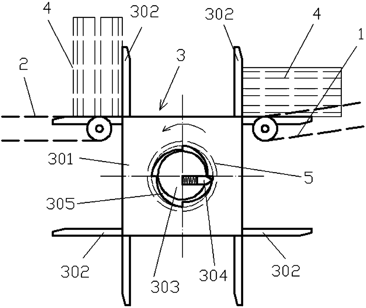 Automatic blank overturning device of blank stacking machine