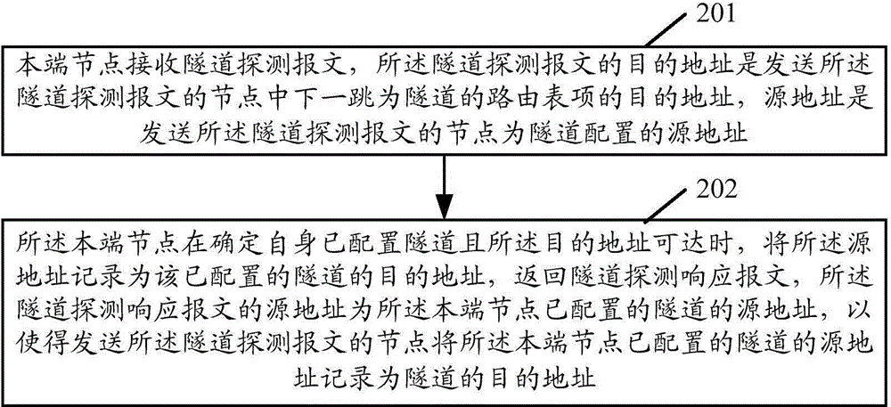 Automatic tunnel establishing method and device