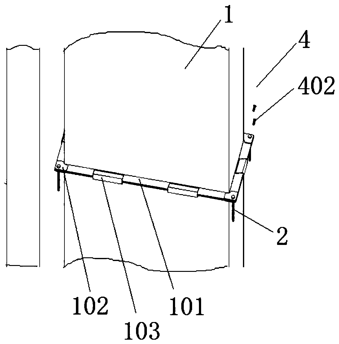 Reinforcing and supporting device for civil air shaft lining common-plate flange air pipes and construction method of reinforcing and supporting device