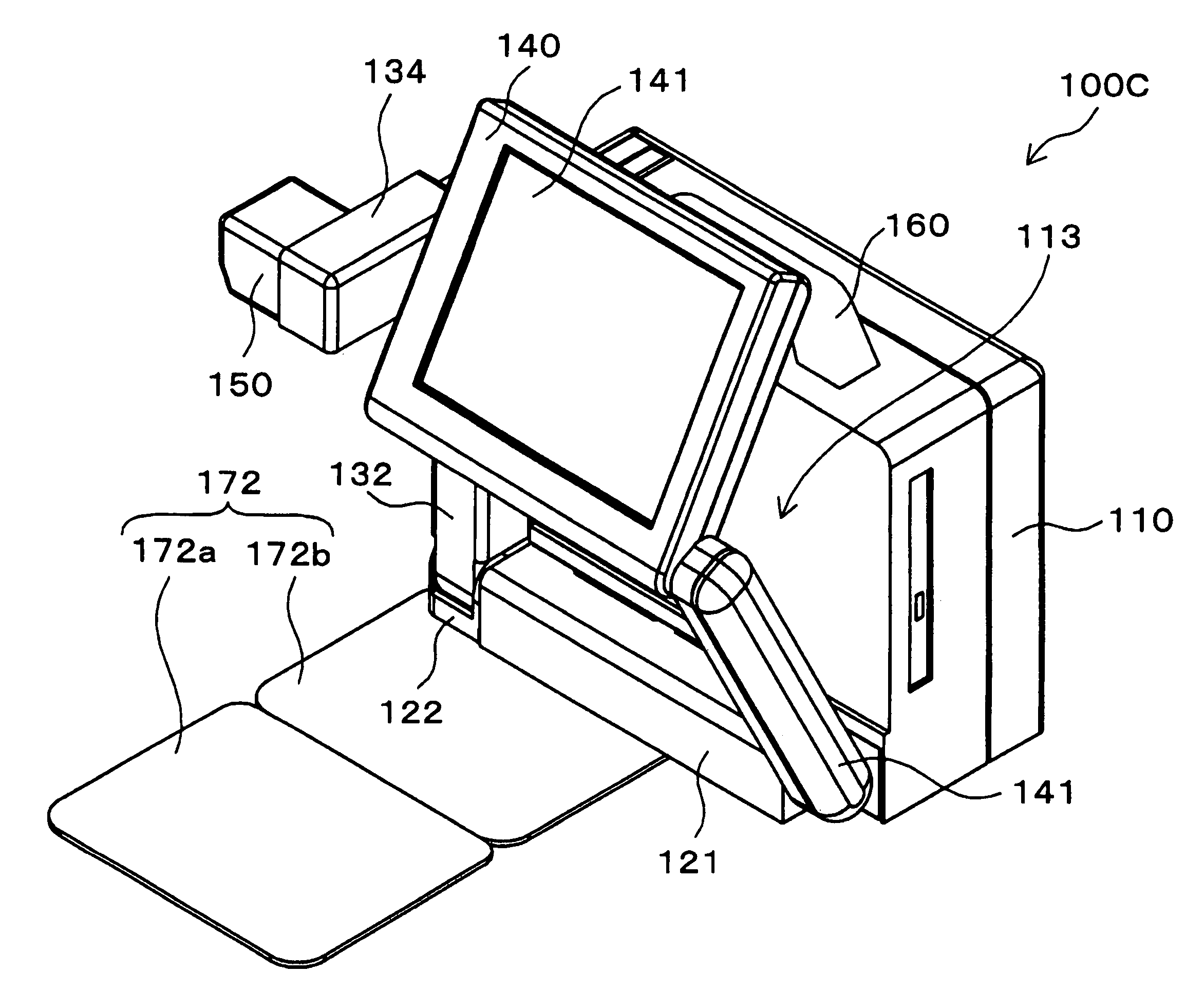 Document presentation device including a movable part