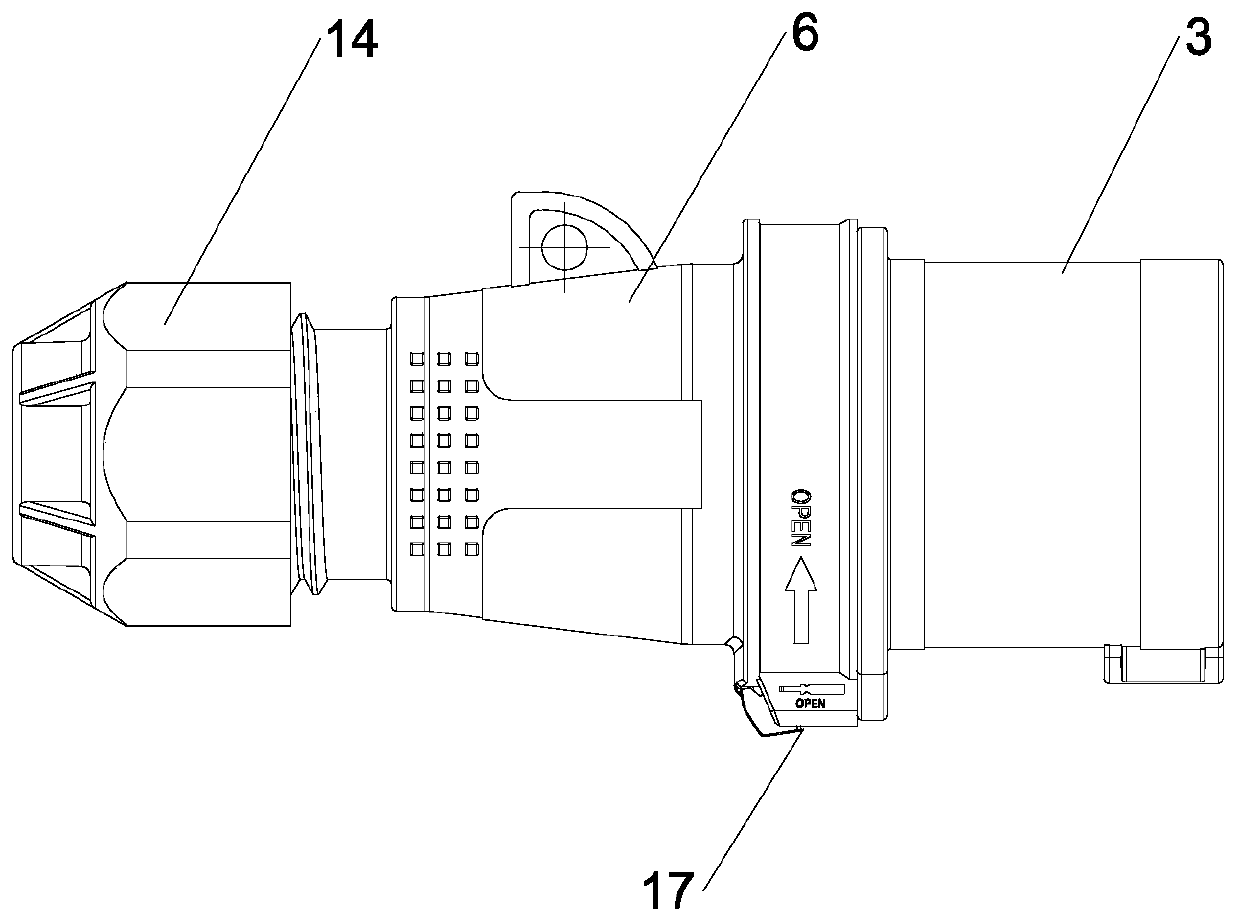 Power transmission and distribution connector and power transmission and distribution connecting device