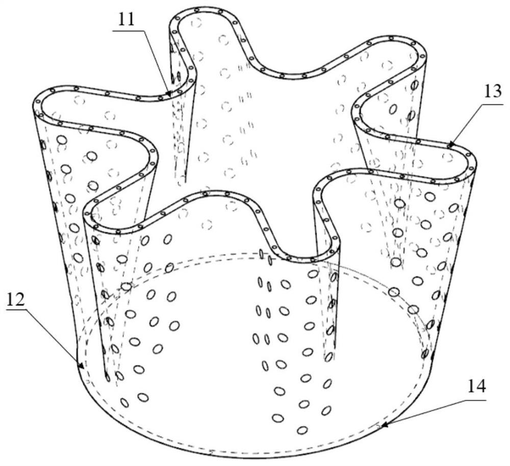 Lobe ejection system with high infrared stealth characteristic