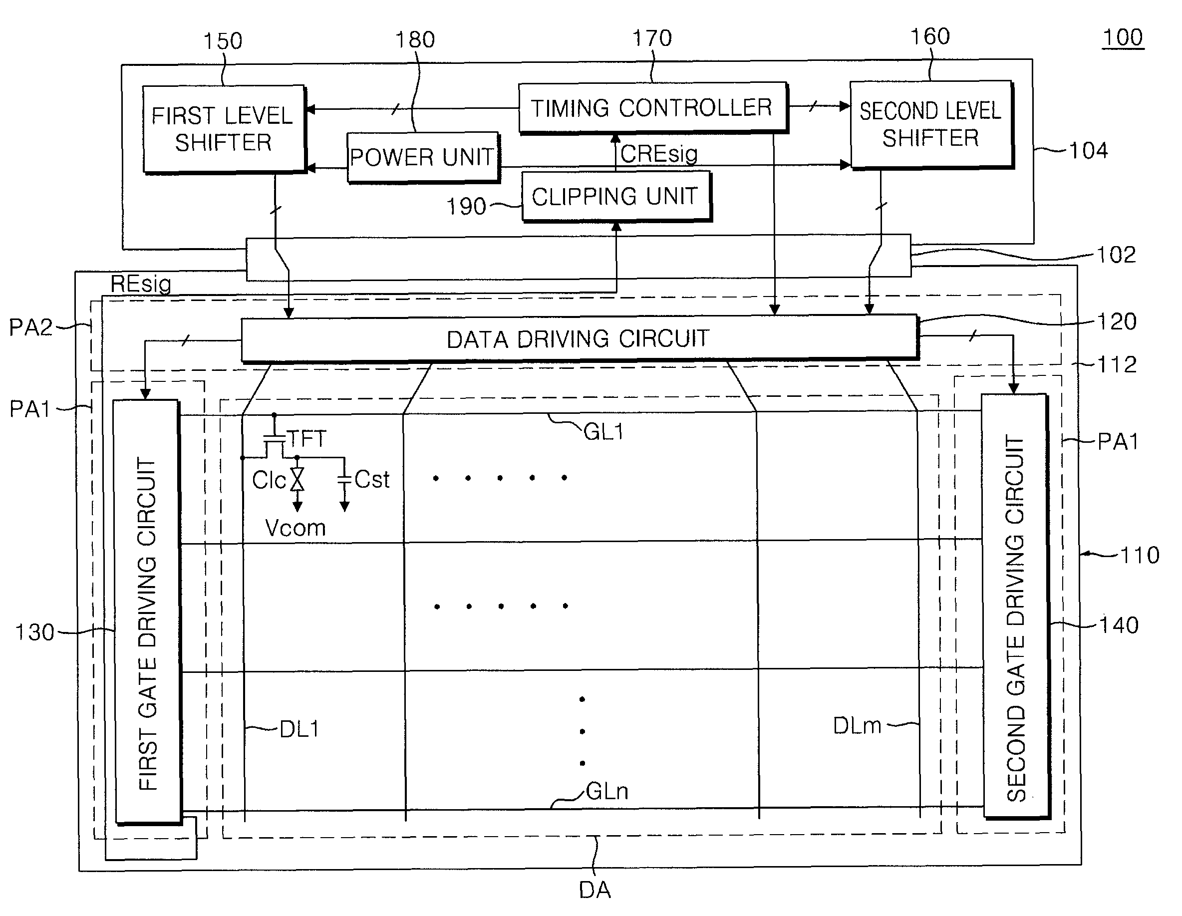 Liquid crystal display device, system and methods of compensating for delays of gate driving signals thereof