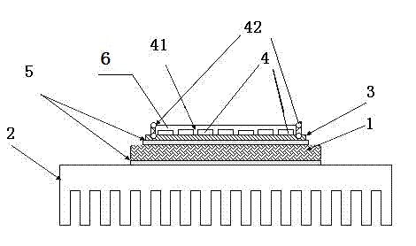 High-power LED (light-emitting diode) lamp module of chip-on-board