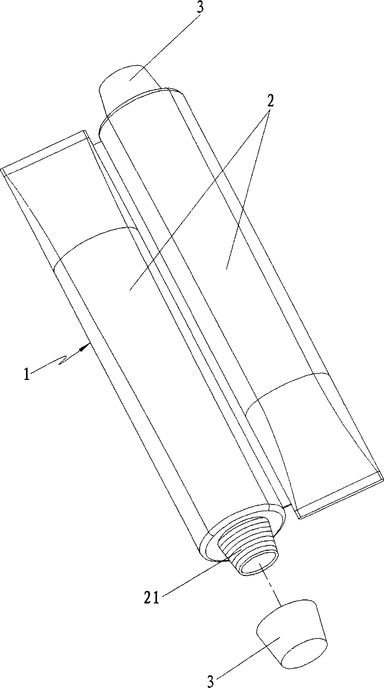 Hose container for accommodating toothpaste