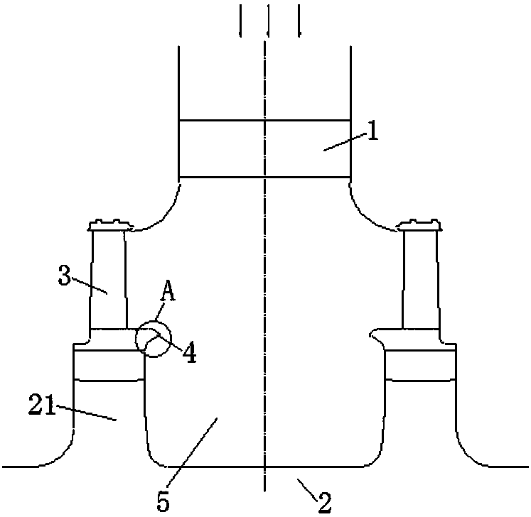 Double-split-flow turbine steam-inlet diversion structure