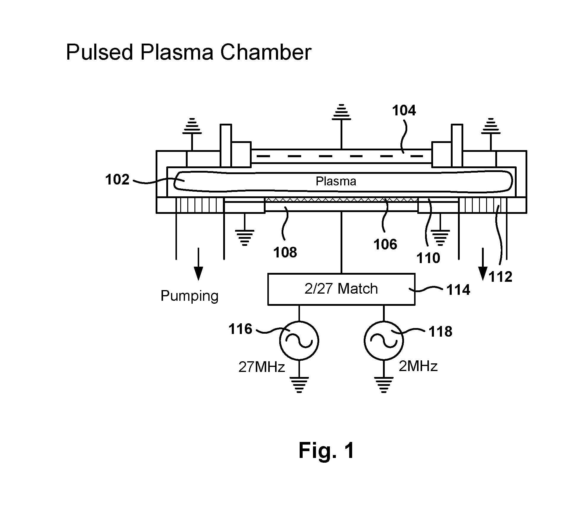 Pulsed plasma chamber in dual chamber configuration