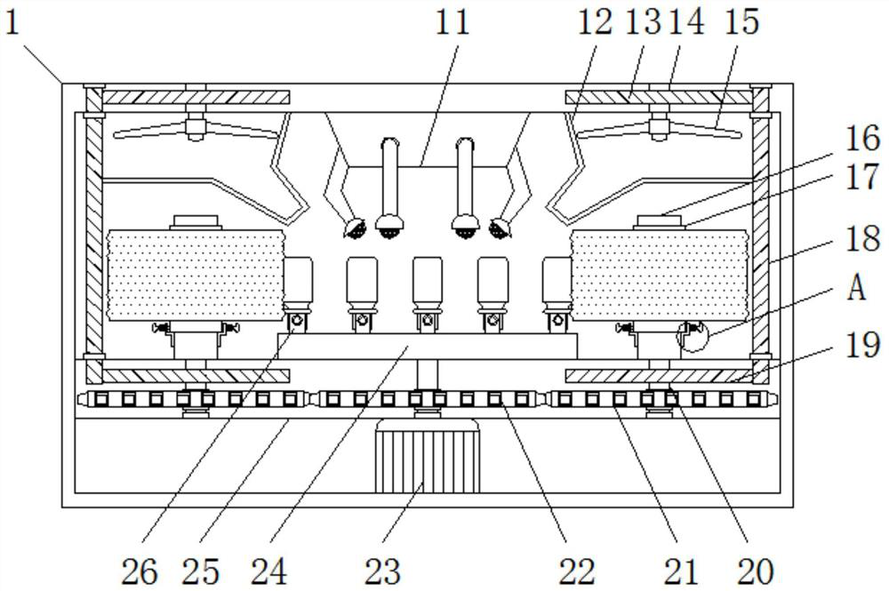 A spray drying device for cosmetic bottle processing