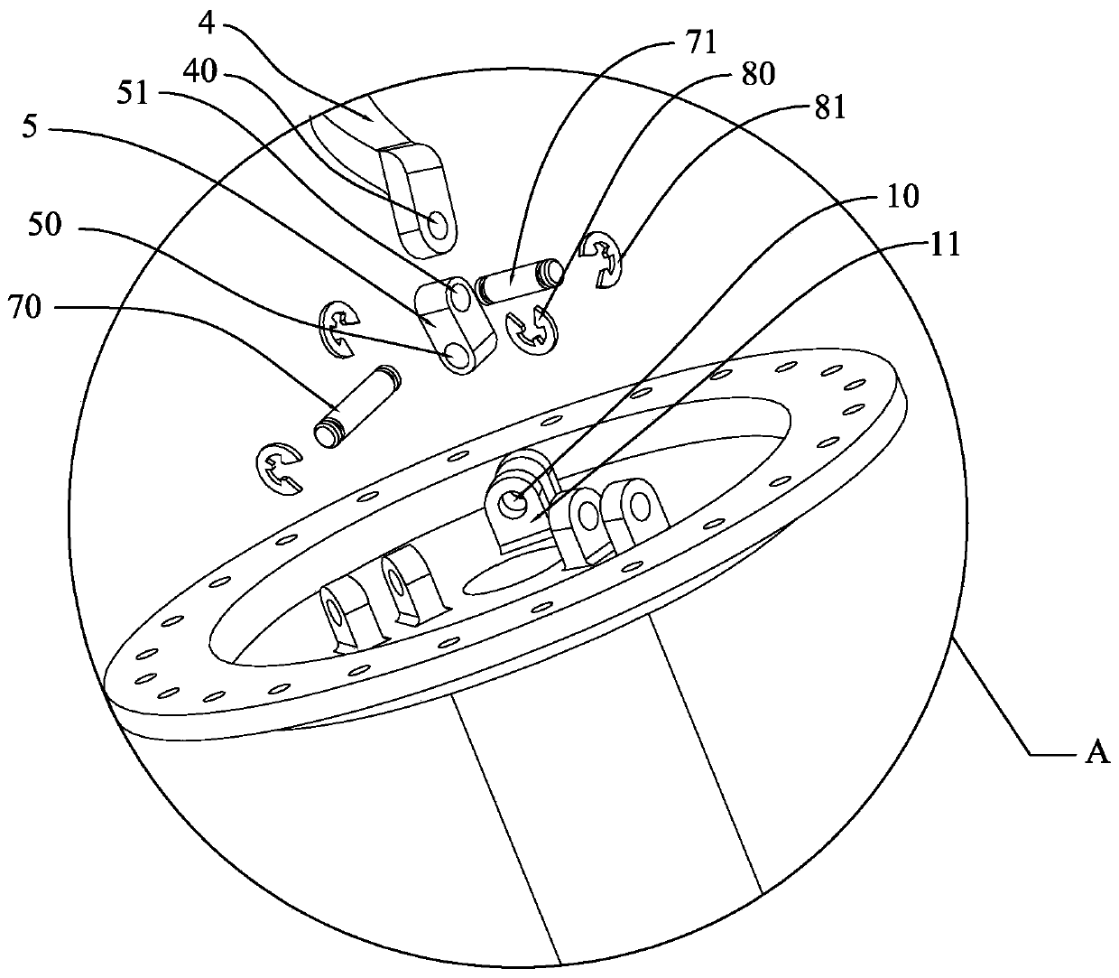 Two-degree-of-freedom large-rotation-angle flexible robot joint based on rope driving and robot