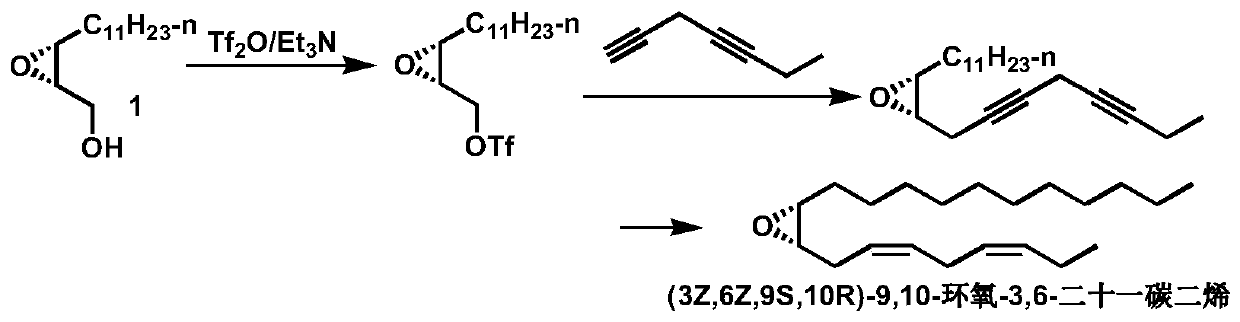 Synthetic method of hyphantria cunea sex pheromone components