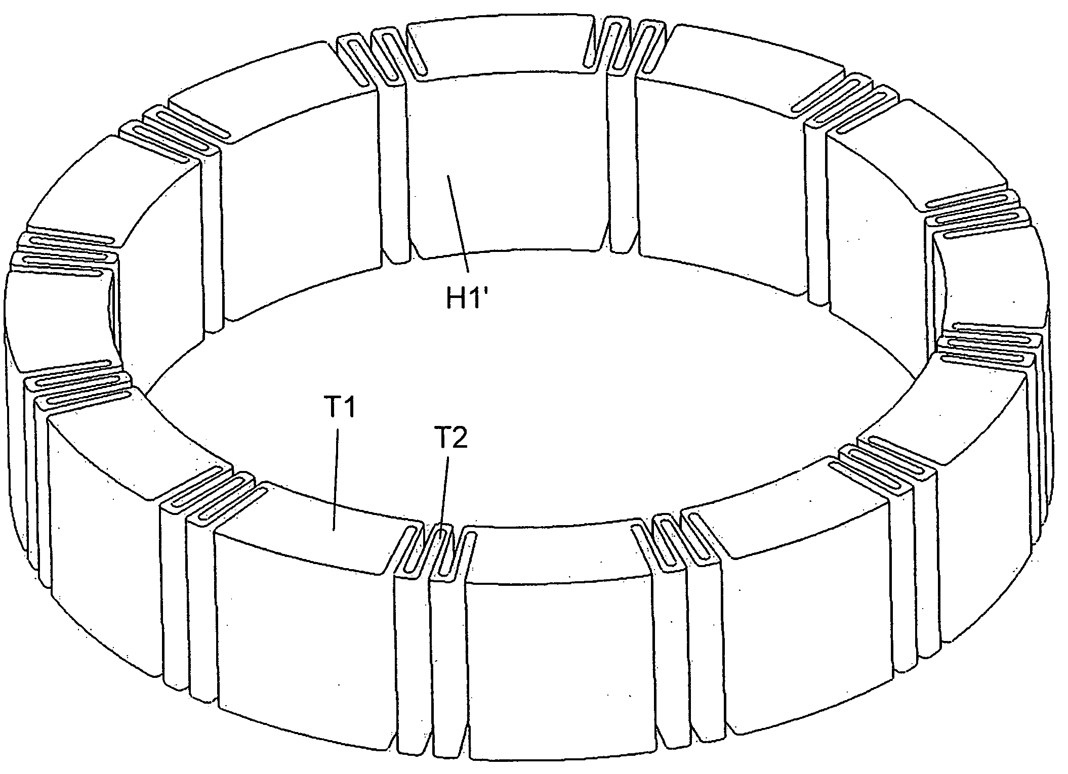 Split-coil magnet arrangement with improved mechanical construction