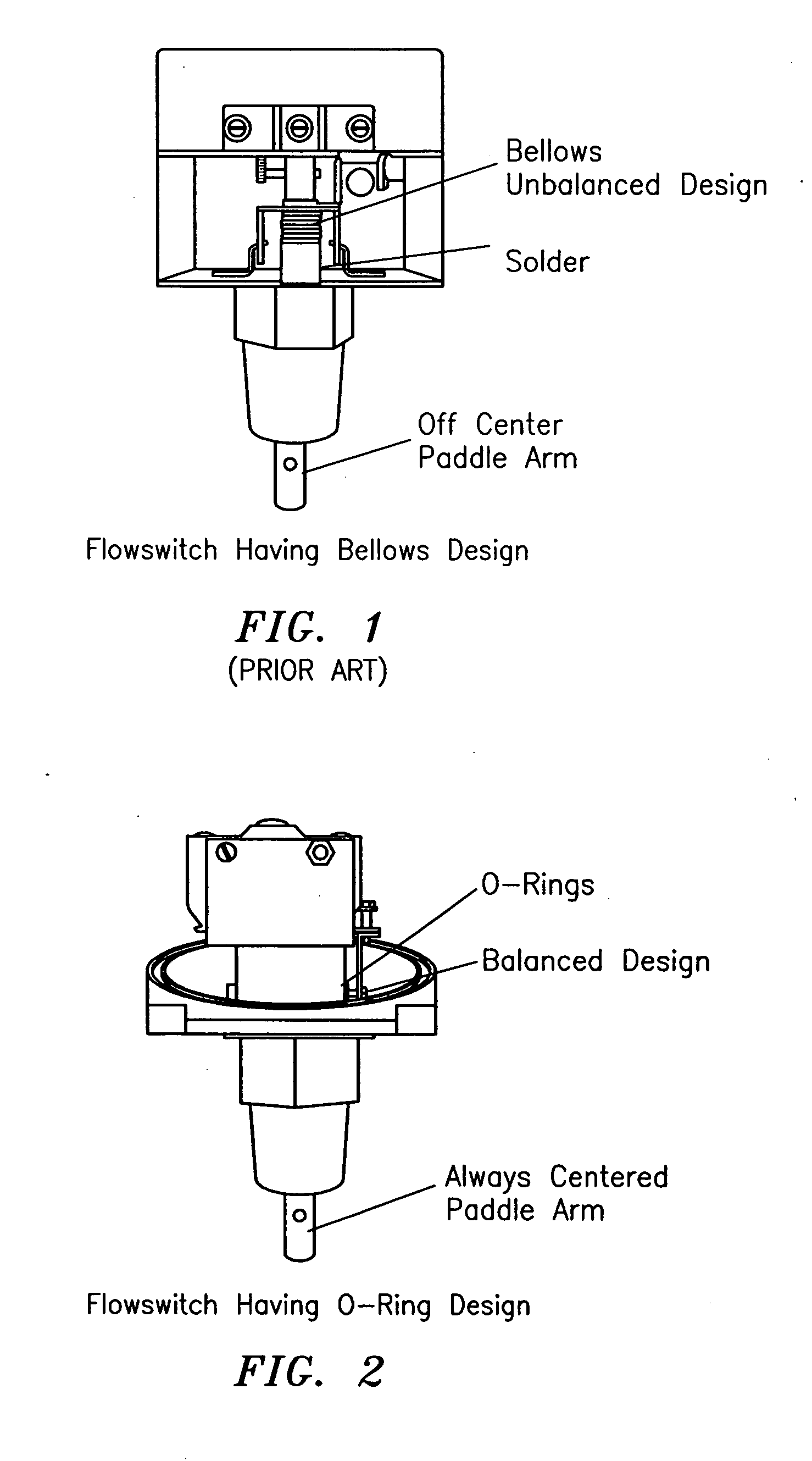 Flowswitch with O-ring seal