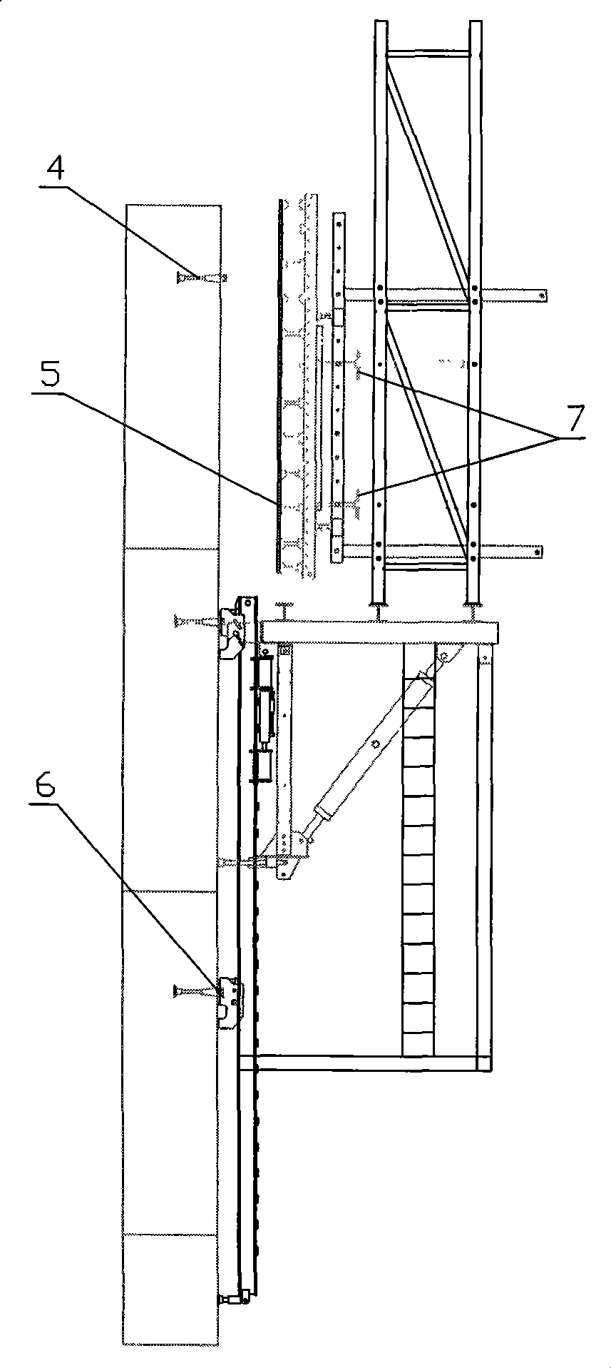 External inclined type concrete arch rib construction method and hydraulic self-creeping formwork equipment