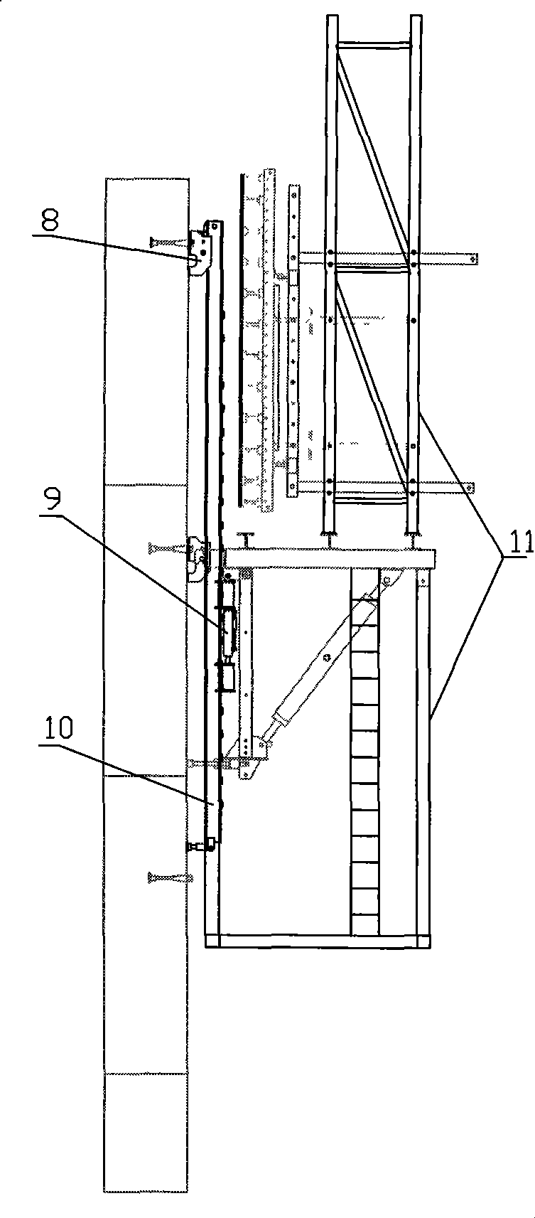 External inclined type concrete arch rib construction method and hydraulic self-creeping formwork equipment